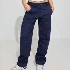 Garage Womens Navy Straight Leg Cargo Pants